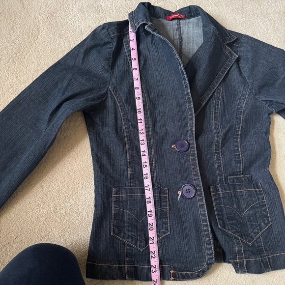 Vintage Y2K Denim Jean Chambray Blazer Jacket Y2K L - Picture 10 of 10